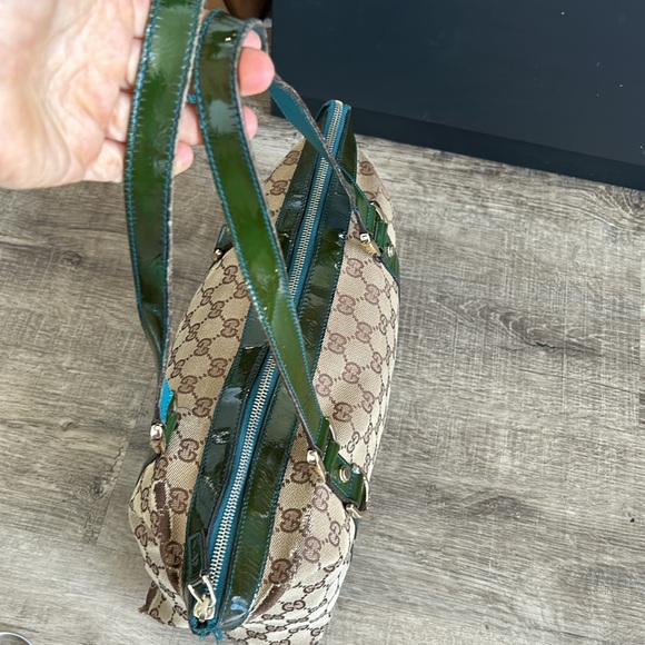 ❤️‍🔥SALE!GUCCI  Abbey Monogram Tote Dark Green Trim - Picture 6 of 10